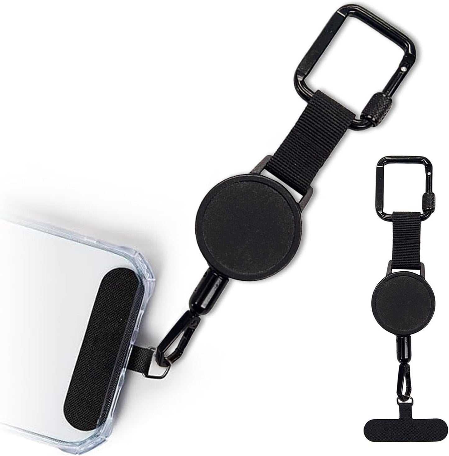 Anti-Theft Phone Tether with Belt Clip Retractable Steel Line Universal Locking Carabiner Prevent Drops Phone Leash for Travel