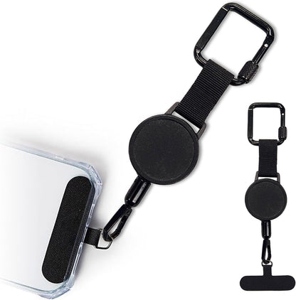 Anti-Theft Phone Tether with Belt Clip Retractable Steel Line Universal Locking Carabiner Prevent Drops Phone Leash for Travel