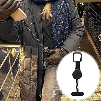 Anti-Theft Phone Tether with Belt Clip Retractable Steel Line Universal Locking Carabiner Prevent Drops Phone Leash for Travel
