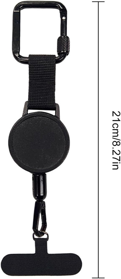 Anti-Theft Phone Tether with Belt Clip Retractable Steel Line Universal Locking Carabiner Prevent Drops Phone Leash for Travel